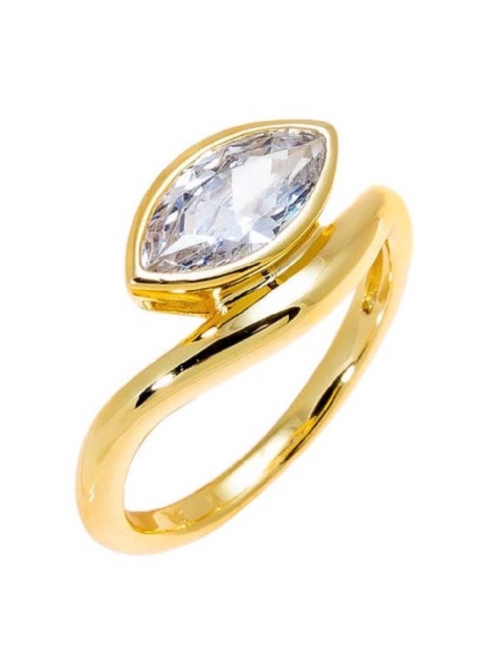 New CZ Marquise Swirled Pinky Ring Size 4